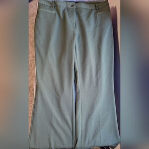 Ashley Stewart Women’s Plus Size 18 Career Pants Olive Green Wide Leg Trousers